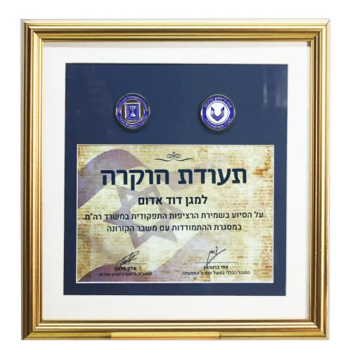 תעודת הוקרה במסגרת