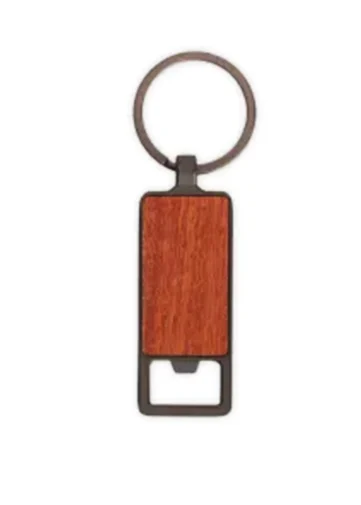 מחזיק מפתחות מתכת בשילוב עץ